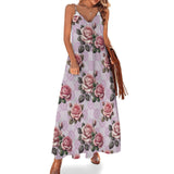 Vintage Roses Spaghetti Strap Ankle-Length Dress Long dress