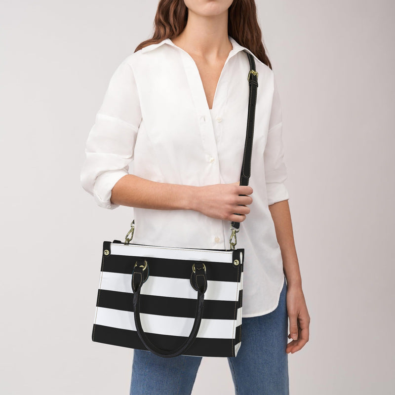 Boldy Go Striped PU Leather Handbag-Small