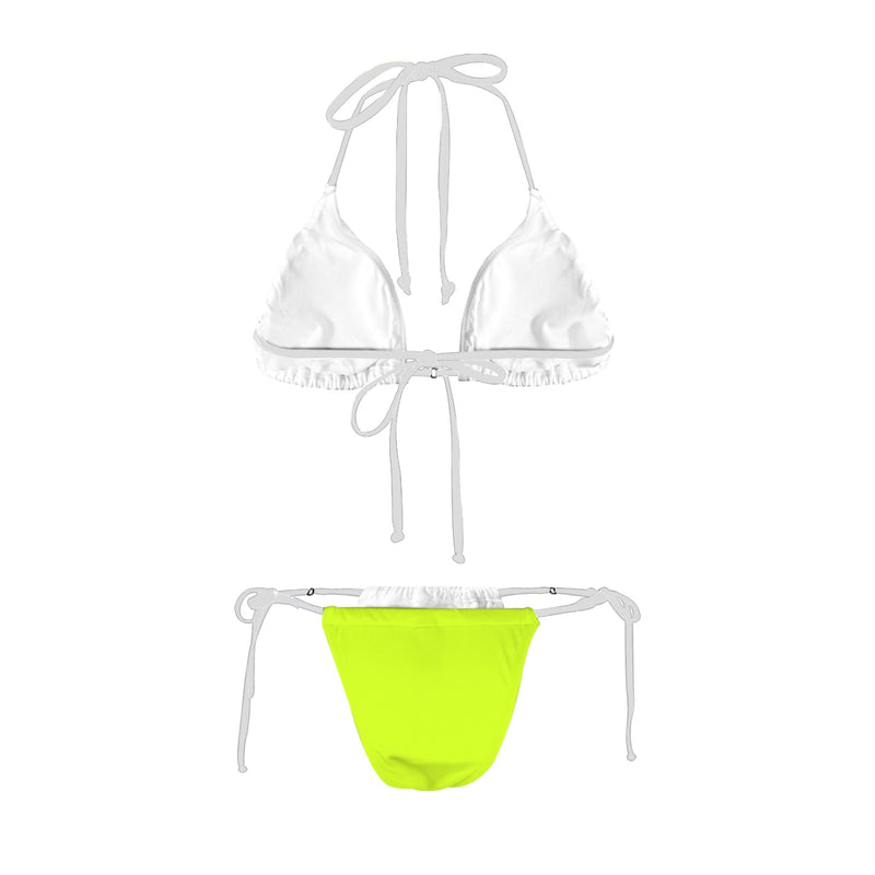neon green print 2B Women's Halter String Bikini Set