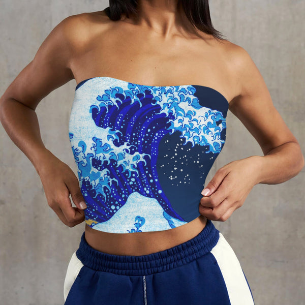 5blue wave7 Basic Backless Tube Crop Top
