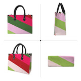 rasp biased striped print PU Leather Handbag-Medium (Model 1747)