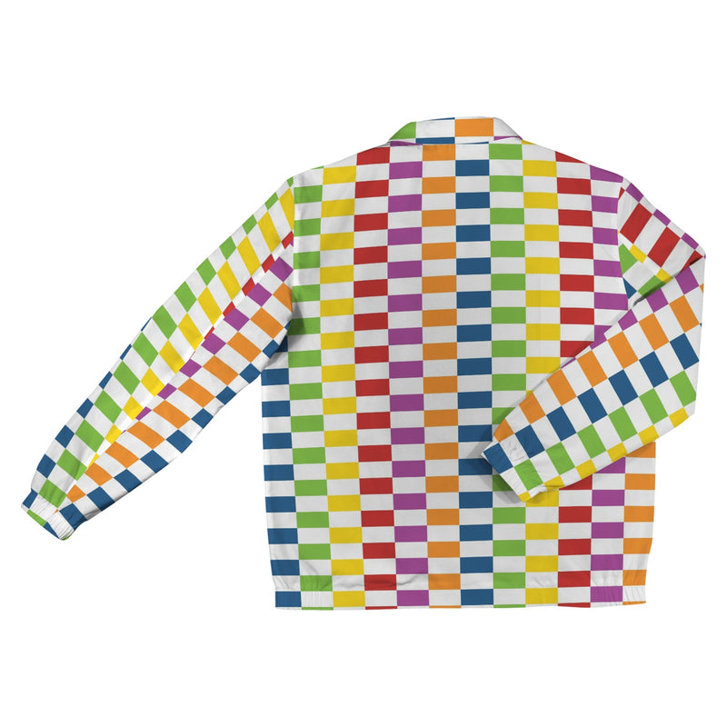 rectangle matrix print Men's Turn-Down Collar Jacket (Model H68)