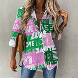 Cropped hem shirt Long Sleeve Blouse (B648)