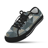 xmas split tone patchwork print Seattle Low Top Men's Shoes (Model 1013-6)