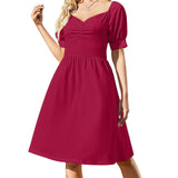 Sweetheart Neck Puff Sleeve Mini Dress (B271) Dress