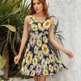 V-Neck Sleeveless Dress (NZ022)  Frocks