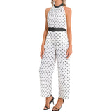 Halter Neck Buckle Belted Jumpsuit