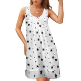 Stellar Style Sleeveless U-Neck Dress Sleeveless U-neck fake two piece dress