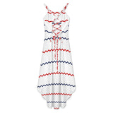 Americana High-Low Spaghetti Strap Dress