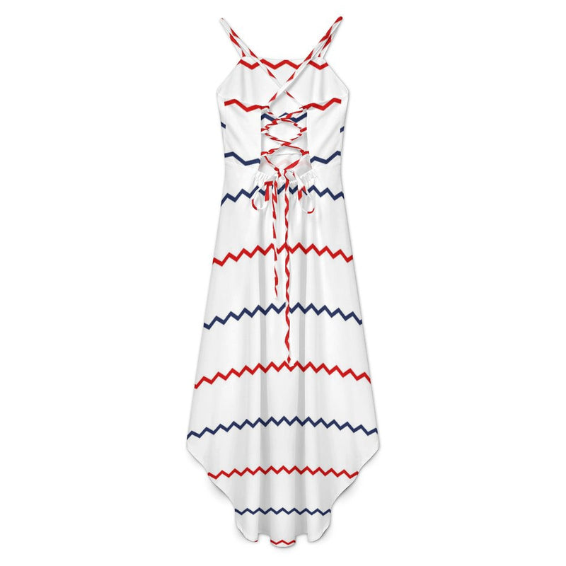 Americana High-Low Spaghetti Strap Dress