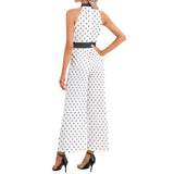 Halter Neck Buckle Belted Jumpsuit