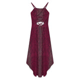 Women&#039;s High-Low Spaghetti Strap Dress Tailcoat skirt