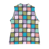 cut corner square print 3 Women's Sleeveless Blazer (Model H71)