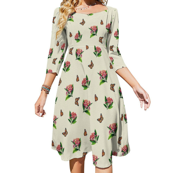 Monarch Milkweed Medley Women's Sweetheart Flare Dress