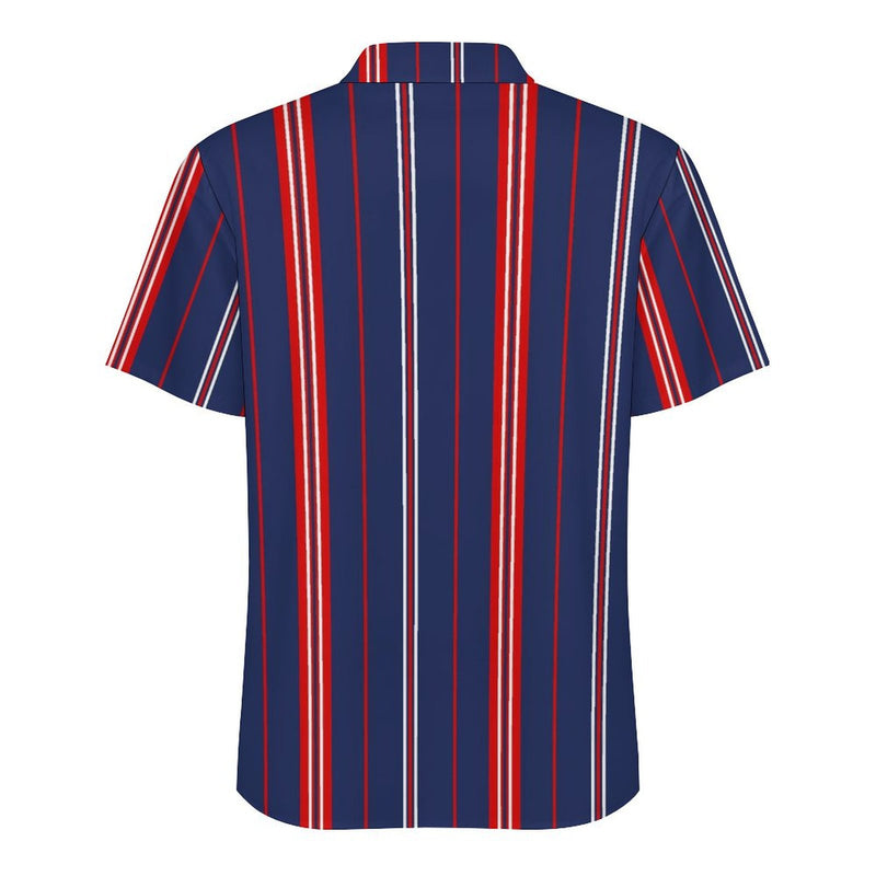 Americana Men's Lapel Collar Folds Design Shirt