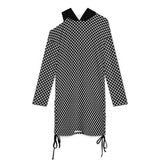 Long sleeved off shoulder skirt Off-Shoulder Hooded Dress