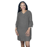 shell purse 6a Half Sleeves V-Neck Mini Dress (Model D63)