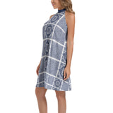 Tie Back Halter Neck Flared Dress