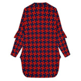 Houndstooth Women's Button Up Shirt Dress