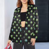 alien listener 2 Women's All Over Print Blazer (Model H64)