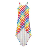 Women&#039;s High-Low Spaghetti Strap Dress Tailcoat skirt