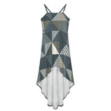 Women&#039;s High-Low Spaghetti Strap Dress Tailcoat skirt