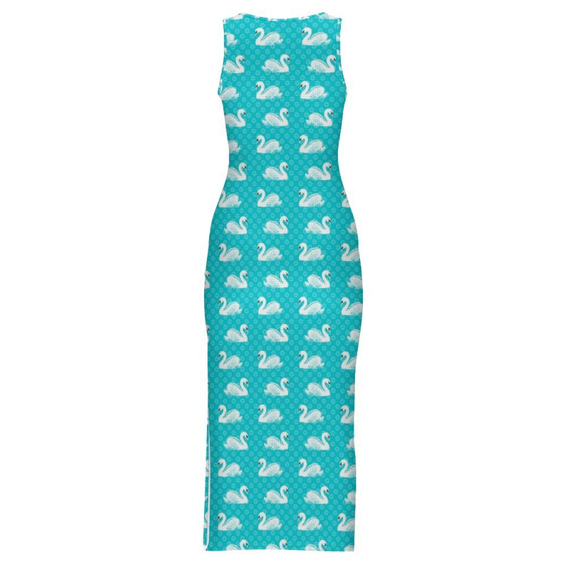 Sleeveless Bodycon Side Slit Long Dress Split cheongsam