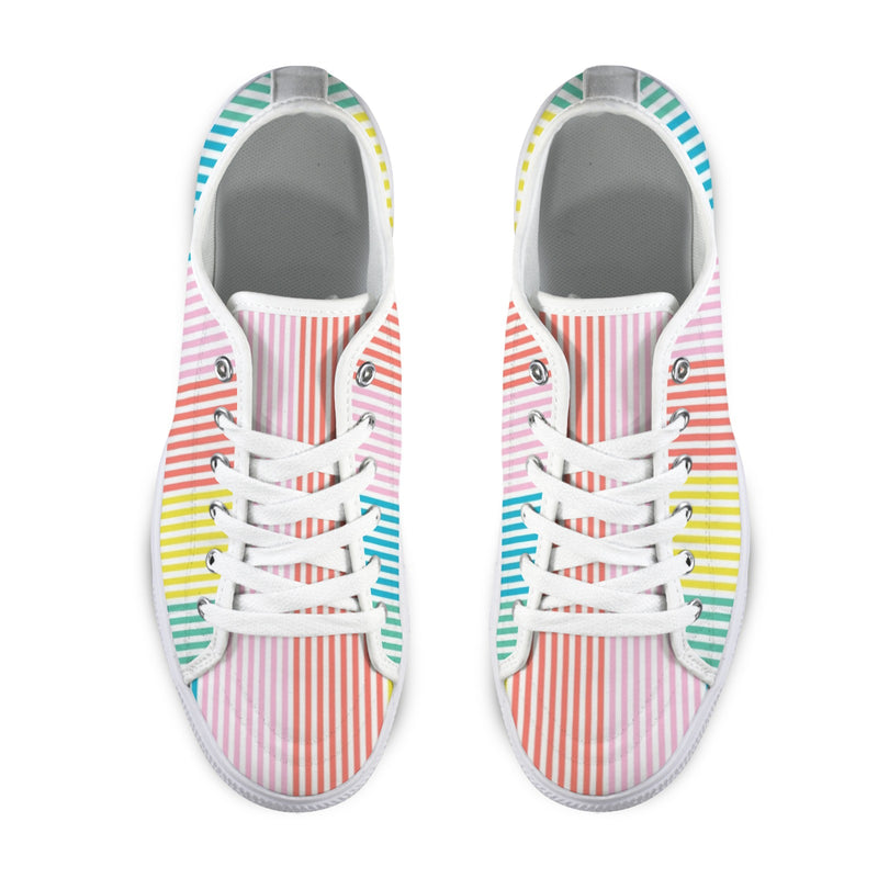 striped print colorful 2A Seattle Low Top Men's Shoes (Model 1013-6)