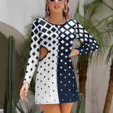 Diamond Drops Slim-Fit Dress Slim dress with hollow waist