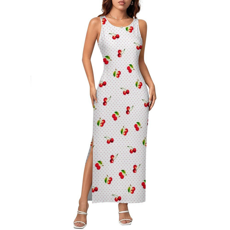 Sleeveless Bodycon Side Slit Long Dress Split cheongsam