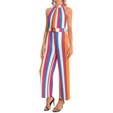 Halter Neck Buckle Belted Jumpsuit