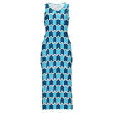 Sleeveless Bodycon Side Slit Long Dress Split cheongsam