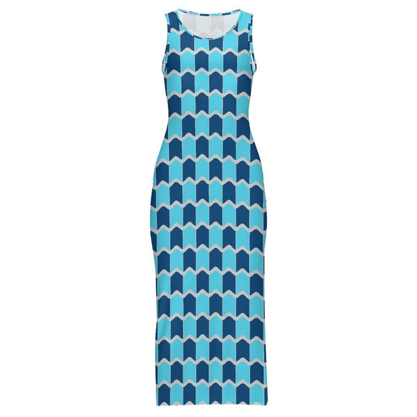 Sleeveless Bodycon Side Slit Long Dress Split cheongsam