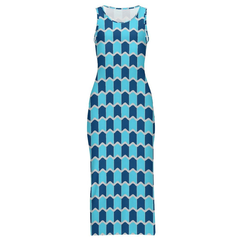 Sleeveless Bodycon Side Slit Long Dress Split cheongsam