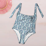 compound lg print 4A Women's Ruched Push Up Halter Swimsuit (Model S58)