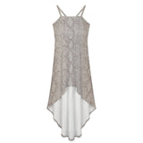 Women&#039;s High-Low Spaghetti Strap Dress Tailcoat skirt