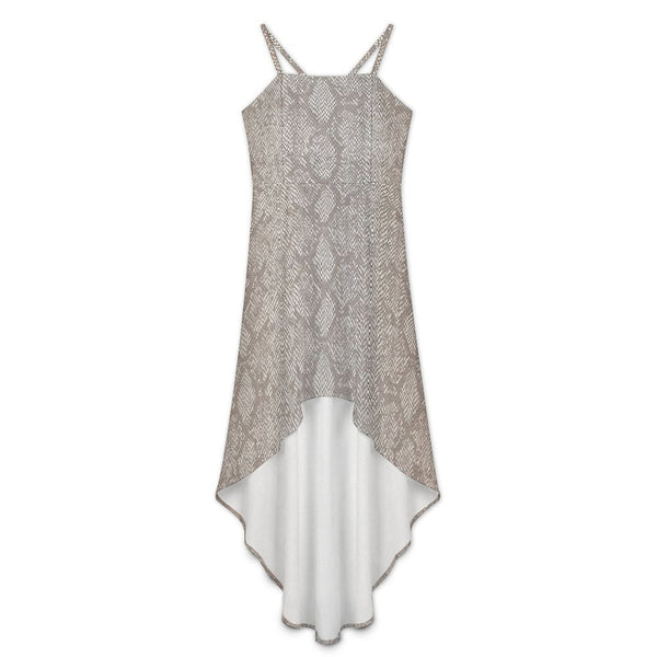 Women&#039;s High-Low Spaghetti Strap Dress Tailcoat skirt