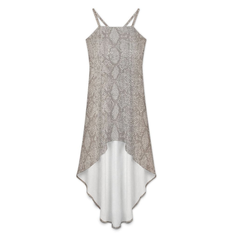 Women&#039;s High-Low Spaghetti Strap Dress Tailcoat skirt