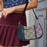 tricolor shell purse print Women's Shoulder Bag-Black Strap (Model 1748)