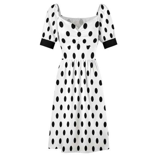 Sweetheart Neck Puff Sleeve Mini Dress (B271) Dress