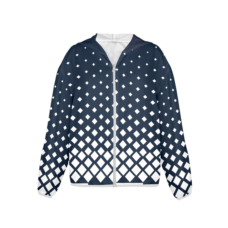 square cascade print copy Women's Lightweight Sun Protection Hoodie (Model H62)