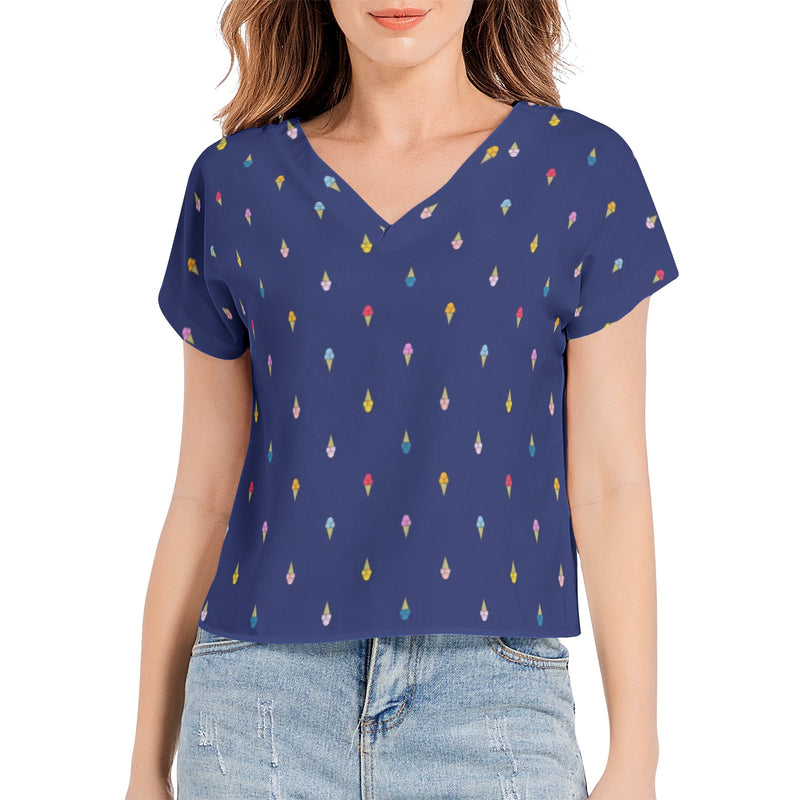 Batwing Sleeve V-Neck Top