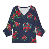 Women&#039;s V-Neck Petal Sleeve Blouse Petal sleeve top