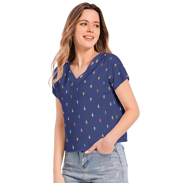 Batwing Sleeve V-Neck Top