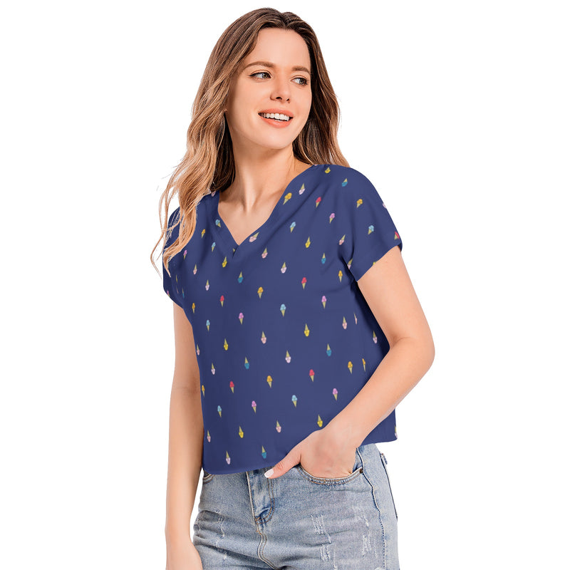 Batwing Sleeve V-Neck Top