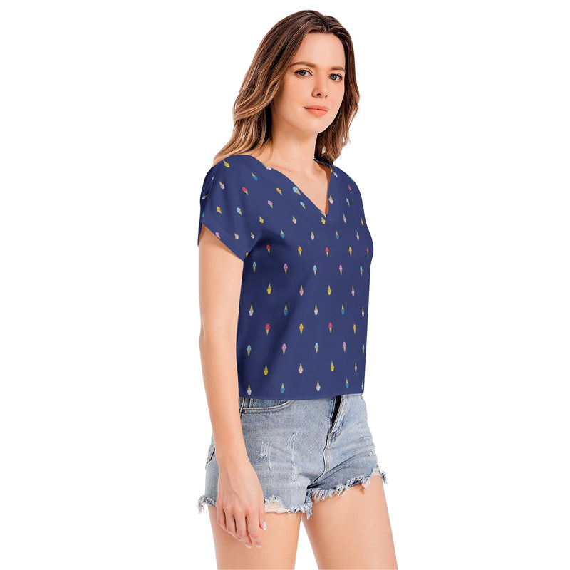 Batwing Sleeve V-Neck Top