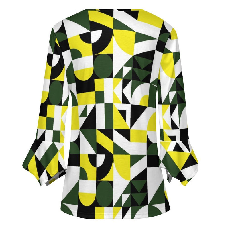 Women&#039;s Ruffled Petal Sleeve Top Women's ruffled petal sleeve top