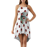 Women&#039;s High-Low Spaghetti Strap Dress Tailcoat skirt