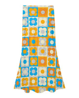 Retro Petals High Waisted Fishtail Long Skirt