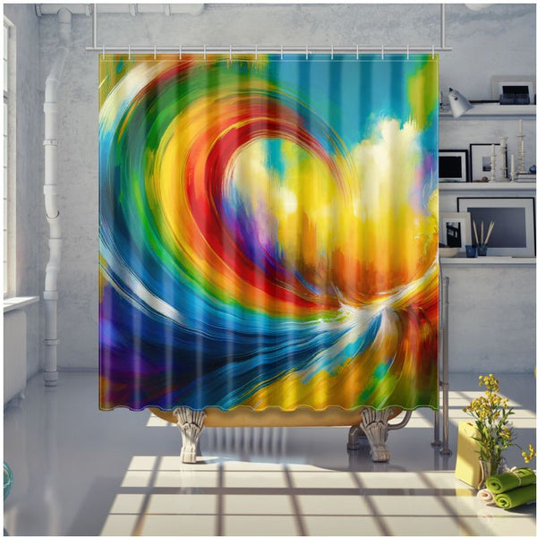 Rolling Rainbow Shower Curtain